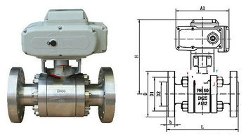 電動高壓法蘭球閥結(jié)構(gòu)圖